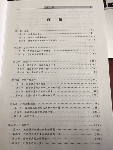 中級會計實務目錄