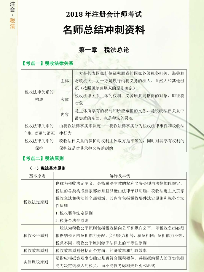 注會考前必看！東奧名師高效總結(jié)cpa稅法考點(diǎn)
