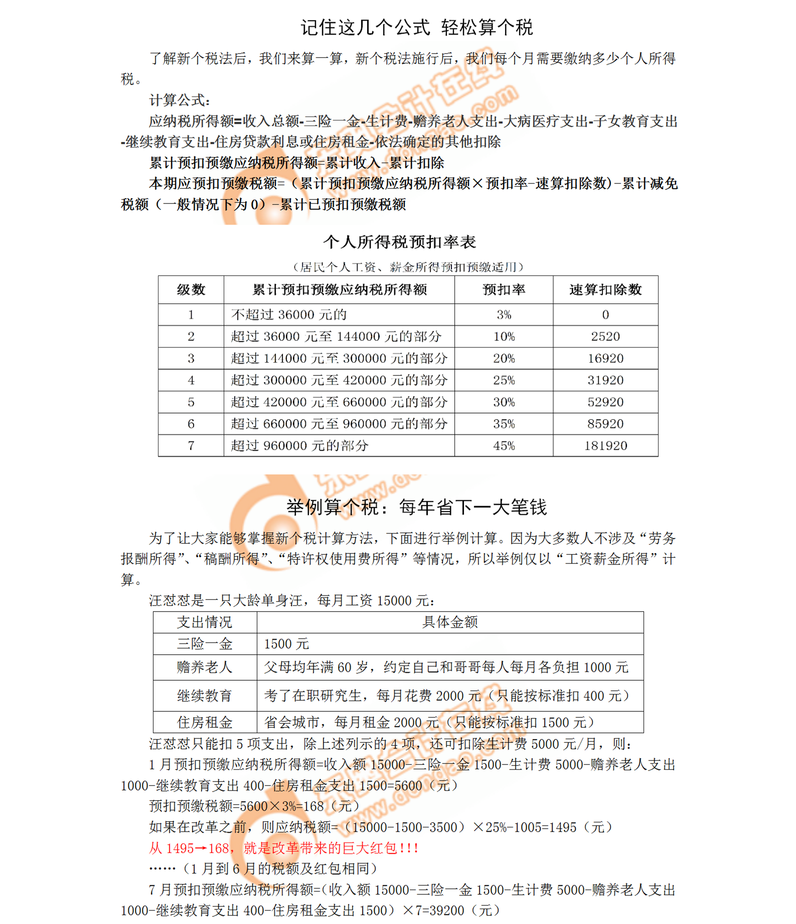 2019年中級(jí)會(huì)計(jì)職稱備考，這些個(gè)稅計(jì)算公式重點(diǎn)了解