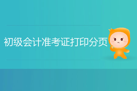初級(jí)會(huì)計(jì)準(zhǔn)考證打印幾頁(yè)？分頁(yè)可以嗎？
