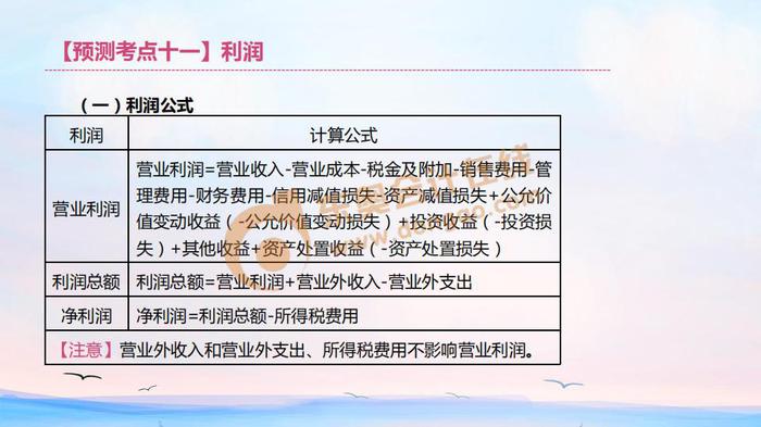 初級會計利潤
