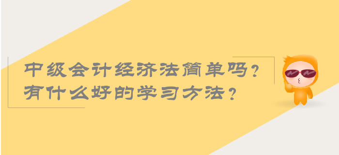 2019年中級會計經(jīng)濟法簡單嗎？有什么好的學(xué)習(xí)方法？