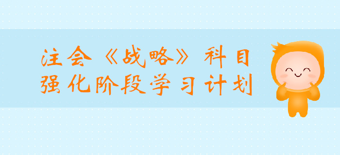 2019年注會《戰(zhàn)略》強化階段學(xué)習(xí)計劃