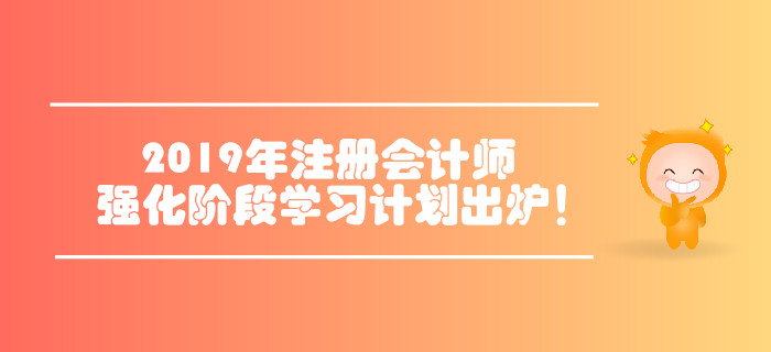 2019年注冊會計師六科強化階段學(xué)習(xí)計劃出爐！