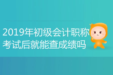 2019年初級會計職稱考試后就能查成績嗎？