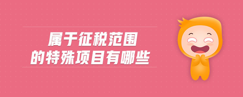 屬于征稅范圍的特殊項(xiàng)目有哪些