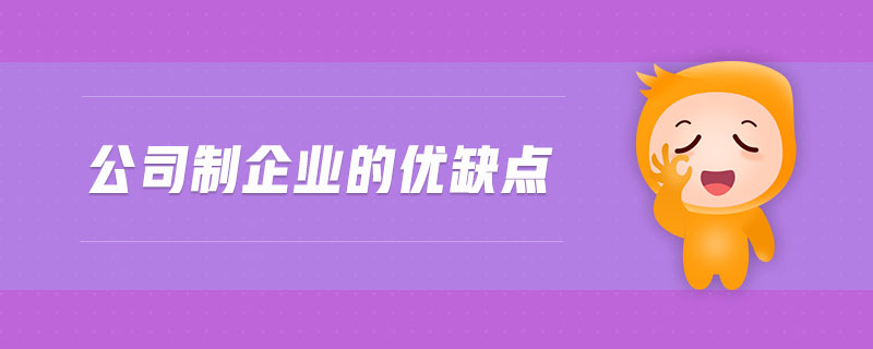 公司制企業(yè)的優(yōu)缺點