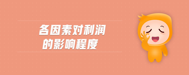 各因素對利潤的影響程度