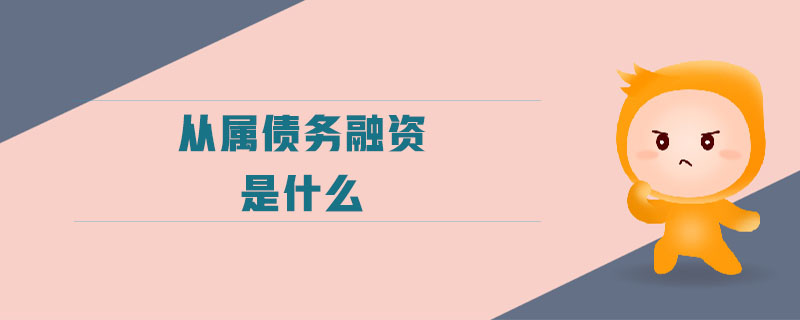 從屬債務(wù)融資是什么