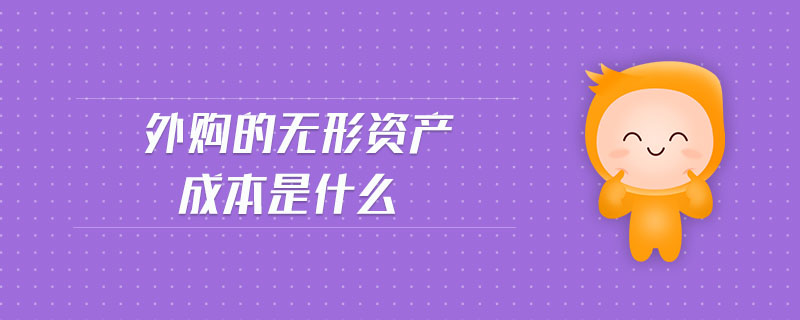 外購的無形資產成本是什么
