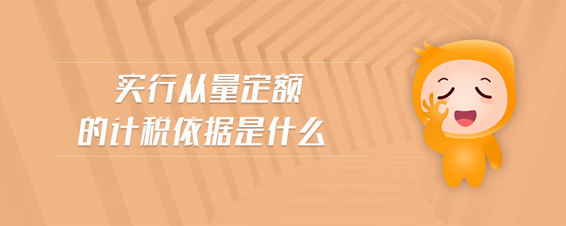實(shí)行從量定額的計(jì)稅依據(jù)是什么