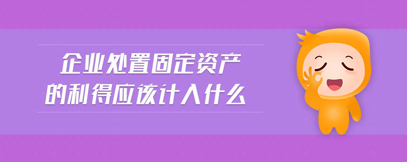企業(yè)處置固定資產(chǎn)的利得應(yīng)該計入什么