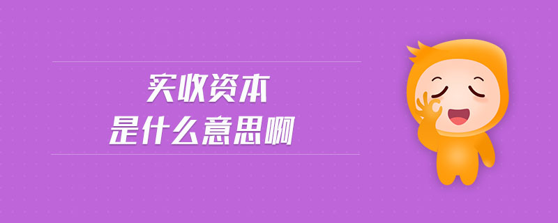 實(shí)收資本是什么意思啊