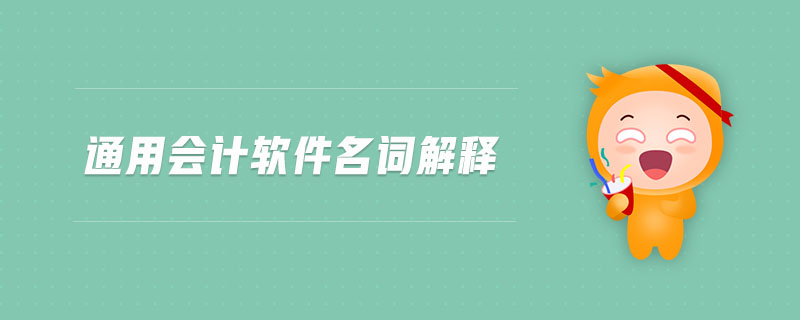 通用會(huì)計(jì)軟件名詞解釋