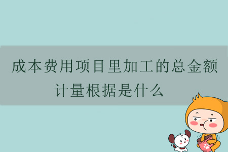 成本費(fèi)用項(xiàng)目里加工的總金額計(jì)量根據(jù)是什么？