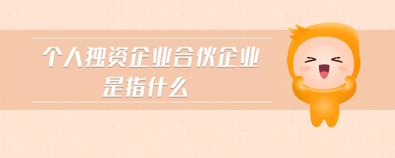 個(gè)人獨(dú)資企業(yè)合伙企業(yè)是指什么