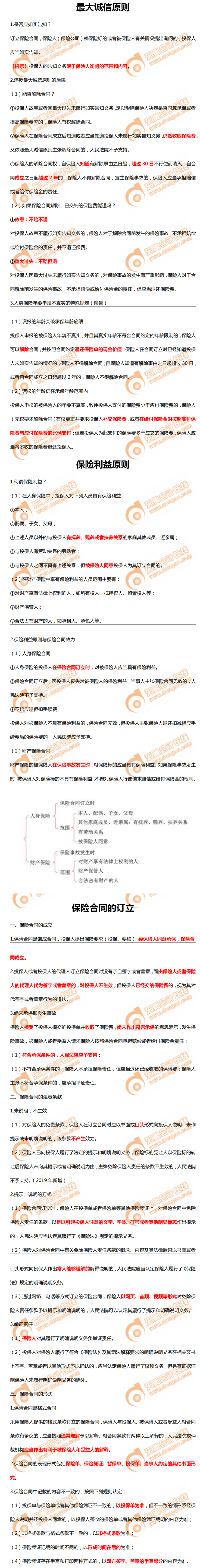 最大誠信原則等考點(diǎn)
