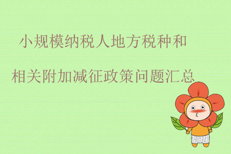 小規(guī)模納稅人地方稅種和相關(guān)附加減征政策問題匯總