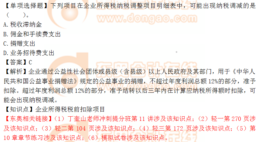 2018年稅務(wù)師《涉稅服務(wù)實務(wù)》單選題：企業(yè)所得稅稅前扣除