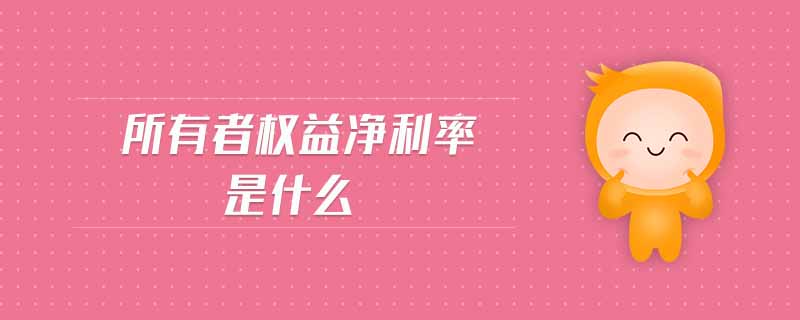 所有者權(quán)益凈利率是什么