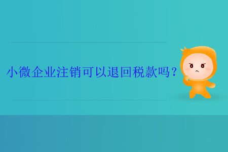 小微企業(yè)注銷可以退回稅款嗎？