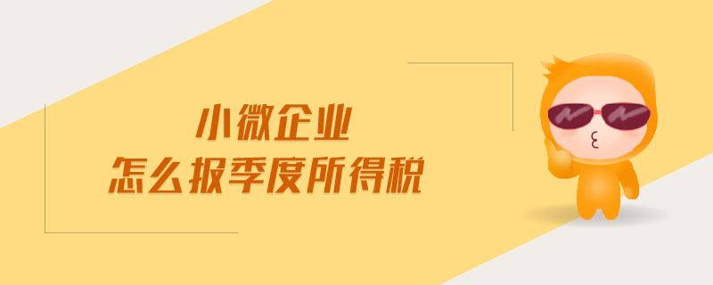 小微企業(yè)怎么報季度所得稅