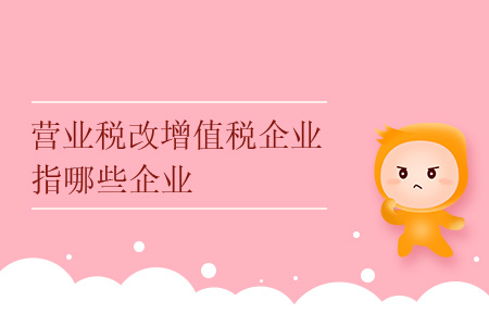 營業(yè)稅改增值稅企業(yè)指哪些企業(yè)？