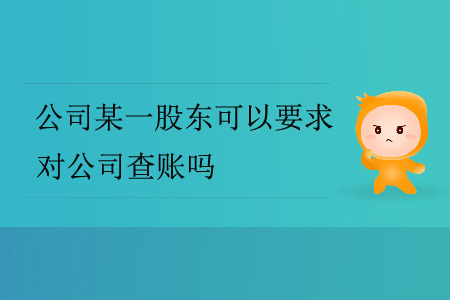 公司某一股東可以要求對公司查賬嗎？