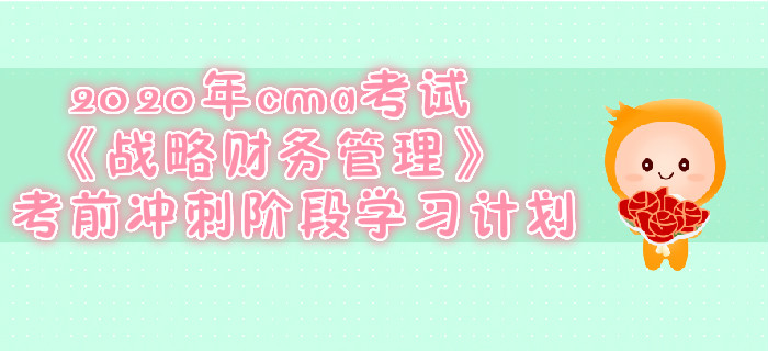 2020年cma考試《戰(zhàn)略財務(wù)管理》考前沖刺階段學(xué)習(xí)計劃