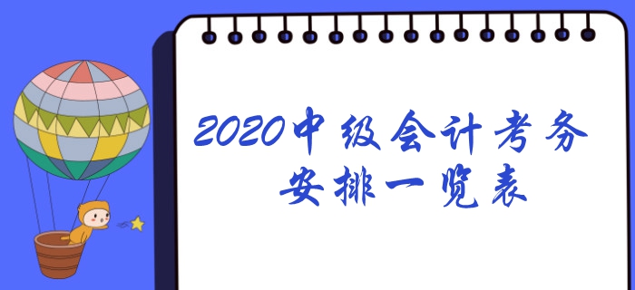 2020年中級會計考務(wù)日程安排一覽表！想報名速看！
