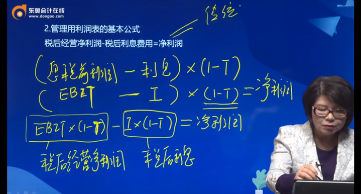 管理用利潤(rùn)表的基本公式