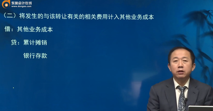 將發(fā)生的與該轉(zhuǎn)讓有關(guān)的相關(guān)費用計入其他業(yè)務成本