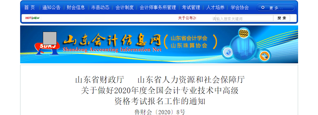 山東省2020年高級會計師考試報名簡章已公布！