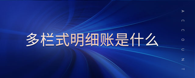 多欄式明細(xì)賬是什么
