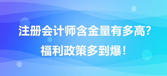 注冊會計(jì)師含金量有多高？福利政策多到爆！