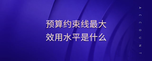 預(yù)算約束線最大效用水平是什么