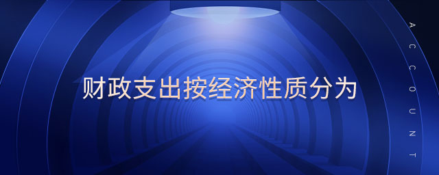 財(cái)政支出按經(jīng)濟(jì)性質(zhì)分為