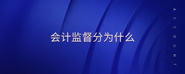 會計(jì)監(jiān)督分為什么