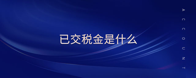 已交稅金是什么