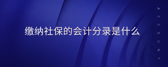 繳納社保的會(huì)計(jì)分錄是什么
