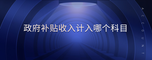 政府補貼收入計入哪個科目