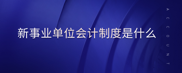 新事業(yè)單位會計制度是什么