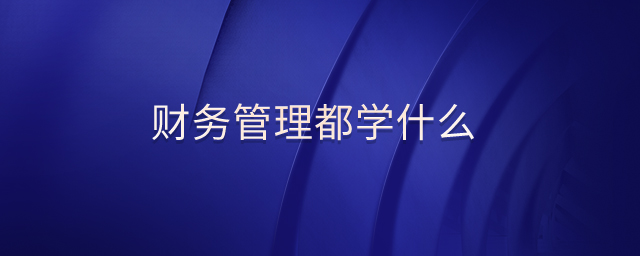 財(cái)務(wù)管理都學(xué)什么