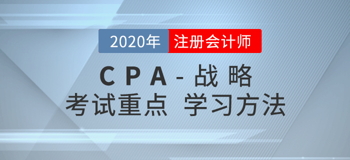 2020年CPA《戰(zhàn)略》考試重點與學習方法匯總