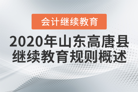 2020年山東高唐縣會計繼續(xù)教育規(guī)則概述