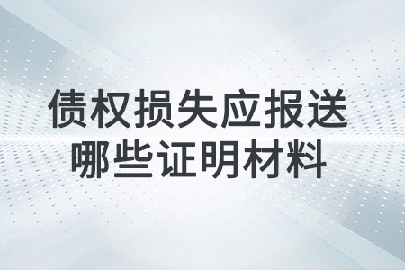 債權(quán)損失應(yīng)報送哪些證明材料？