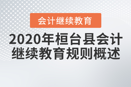 2020年山東省桓臺縣會計繼續(xù)教育規(guī)則概述