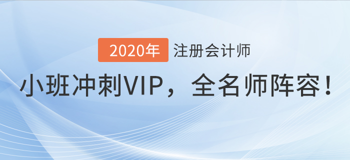 2020年注會小班沖刺VIP，東奧全名師陣容帶你沖刺！