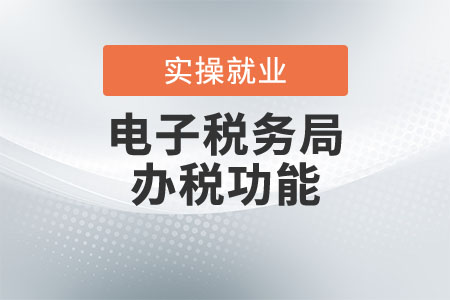 電子稅務(wù)局辦稅功能都有哪些？