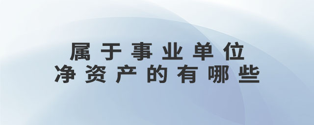 屬于事業(yè)單位凈資產(chǎn)的有哪些